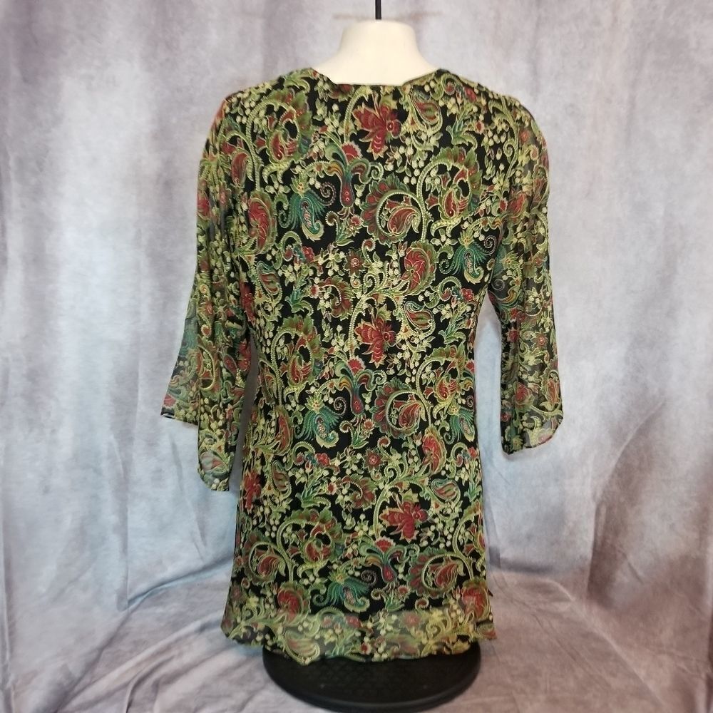 Signature Sequined Paisley Tunic Size Medium - Picture 3 of 5